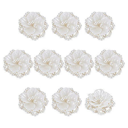 10Pcs Non-woven Fabric & Acrylic & Glass Ornament Accessories DIY-GO0002-72-1