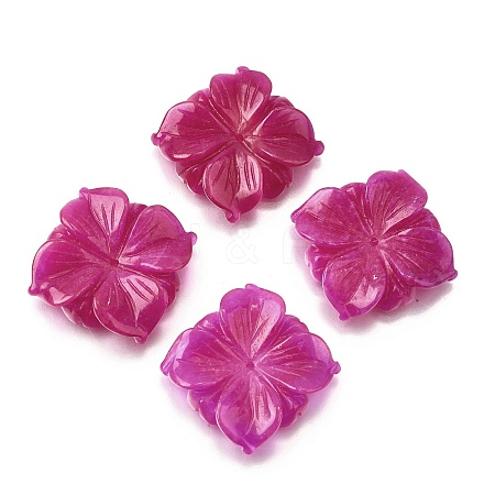 Dyed Natural White Jade Carved Beads G-S390-05-1