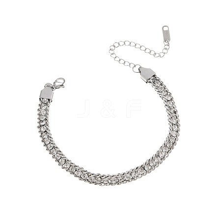 Stainless Steel Rhinestone Cup Chain Bracelets for Woman PW-WG34DD3-01-1