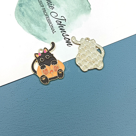 Alloy Enamel Pendants ENAM-CJC0002-31G-03-1