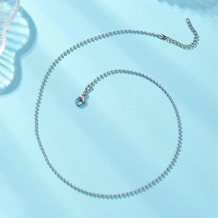 2MM 304 Stainless Steel Ball Chain Necklaces NJEW-JN05800-1