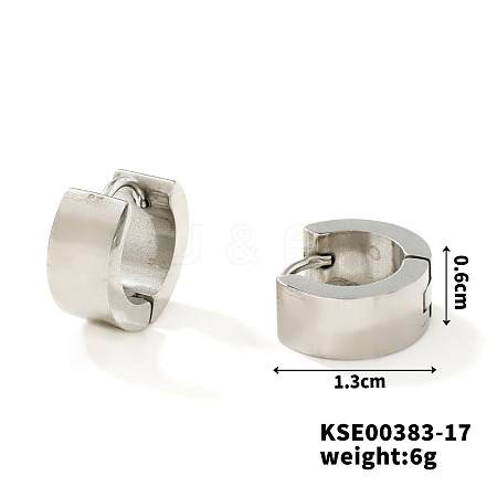 Fashionable Titanium Steel Mirror Polished Hoop Earrings for Hip-hop Street Style WQ4489-4-1