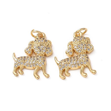 Brass Micro Pave Clear Cubic Zirconia Pendants CU-H002-05G-1