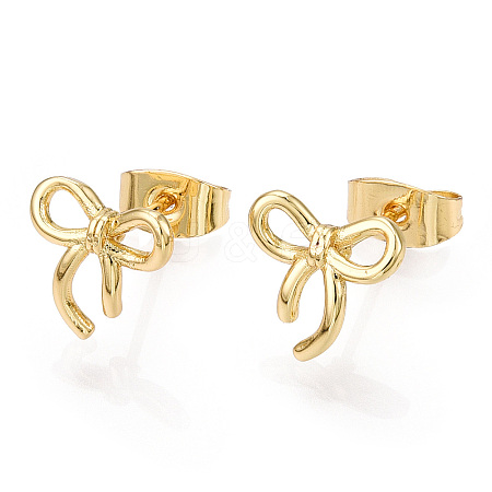 Brass Stud Earrings for Women EJEW-P275-01G-1