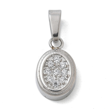 Ion Plating(IP) 304 Stainless Steel Micro Pave Cubic Zirconia Pendants STAS-Z107-02P-02-1