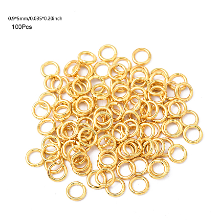 100Pcs 304 Stainless Steel Open Jump Rings STAS-YW0004-0.9x5-G-1