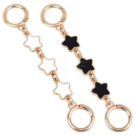2Pcs 2 Colors Alloy Enamel Purse Strap Extenders FIND-BBC0002-48-1