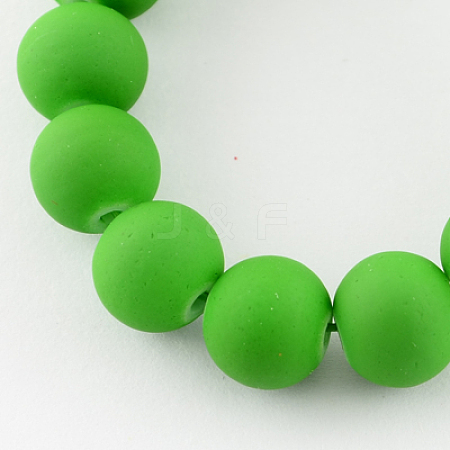 Painted Glass Beads Strands X-DGLA-S072-8mm-16-1
