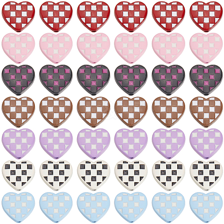 42Pcs 7 Colors Baking Paint Alloy Beads FIND-SC0015-83-1