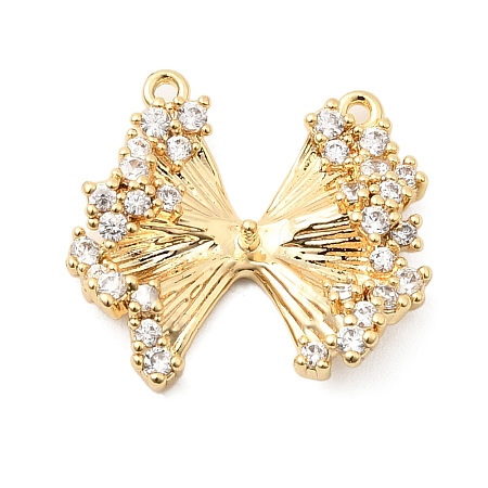 Brass Pave Clear Cubic Zirconia Pendants KK-G553-05G-1