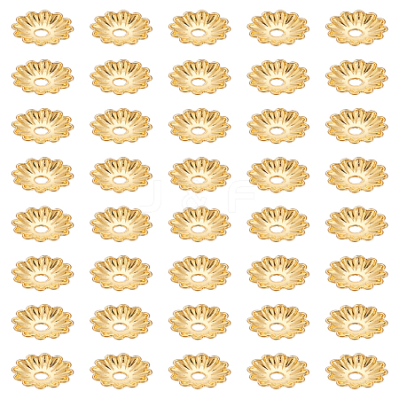 40Pcs Brass Bead Caps KK-LP0001-55-1