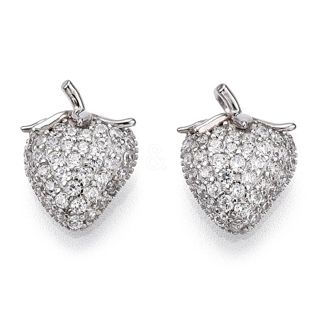 Rhodium Plated 925 Sterling Silver Micro Pave Cubic Zirconia Charms STER-T004-60P-1