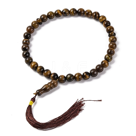 Natural Tiger Eye Beads Stretch Bracelets BJEW-I319-01D-1