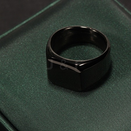 Square Titanium Steel Finger Rings WGB1DFB-03-1