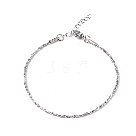 Non-Tarnish 304 Stainless Steel Bone Rope Chain Bracelet for Women LS-BJEW-I311-01A-P-1