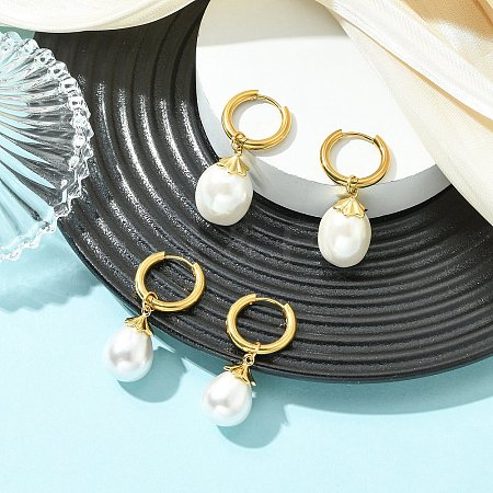 2 Pairs 202 Stainless Steel Hoop Dangle Earrings EJEW-JE07174-1