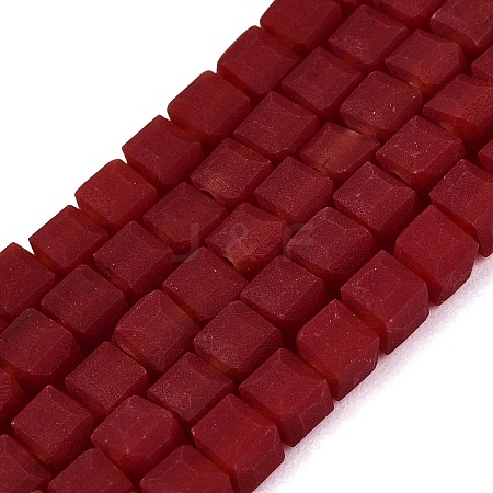 Opaque Frosted Glass Beads Strands GLAA-N072-01A-B06-1