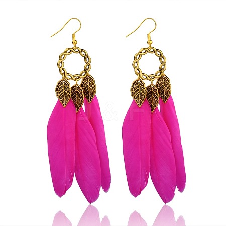 Enthusiastic Feathered Earrings X-EJEW-PJE664-1-1