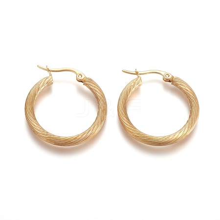 304 Stainless Steel Geometric Hoop Earrings STAS-D171-16B-G-1