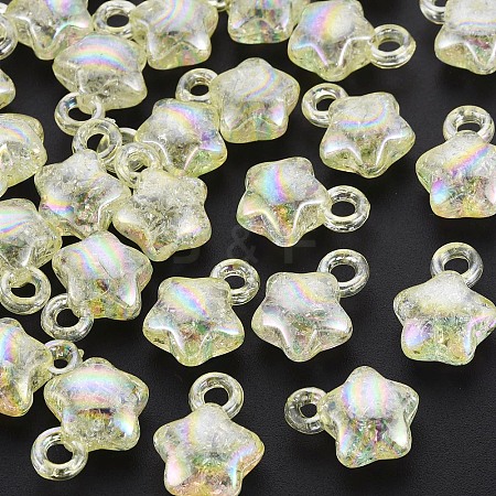 Transparent Crackle Acrylic Pendants LS-MACR-S373-63-L06-1