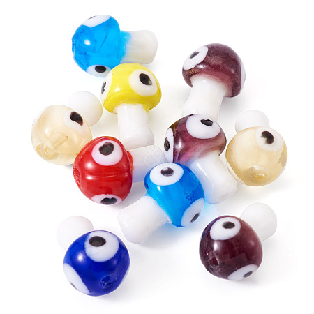 10Pcs Handmade Evil Eye Lampwork Beads LAMP-TA0001-80-1