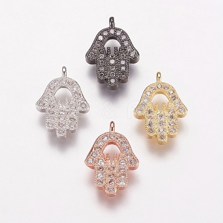 Brass Cubic Zirconia Charms KK-P134-29-1