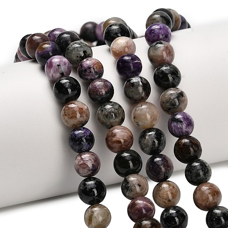 Natural Charoite Beads Strands G-G300-A01-8mm-1