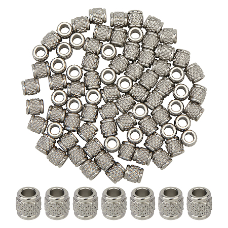 80Pcs 304 Stainless Steel European Beads STAS-ME0002-94-1