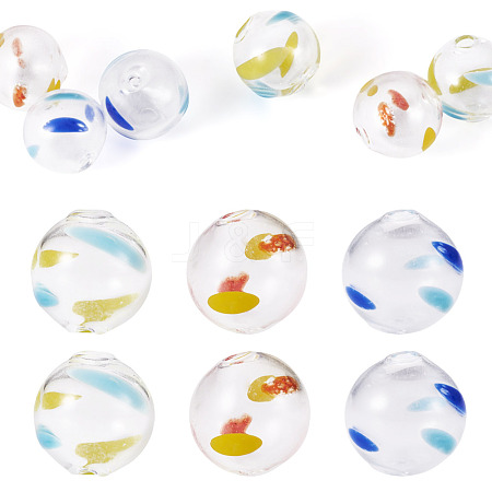 6Pcs 3 Colors Transparent Glass Beads GLAA-TA0003-97-1