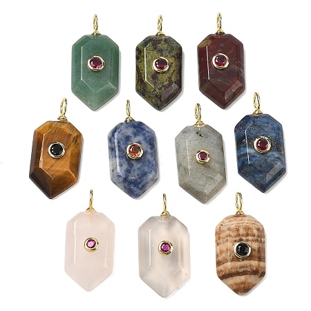 Natural Mixed Stone Pendants KK-CBAF9BC-20G-1