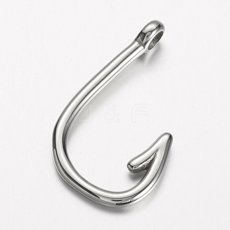 Tarnish Resistant 304 Stainless Steel Hook Clasps STAS-D166-85P-1