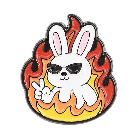 Flaming Animal Alloy Enamel Pins JEWB-G046-05C-1