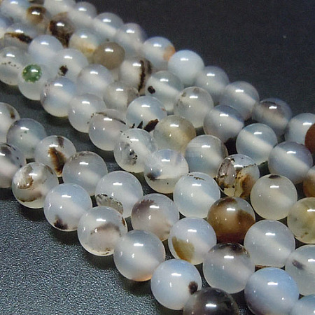 Natural Agate Beads Strands G-G583-6mm-09-1
