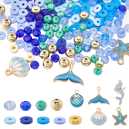 Ocean Theme DIY Beads & Pendants Jewelry Making Finding Kit DIY-SC0025-36-1