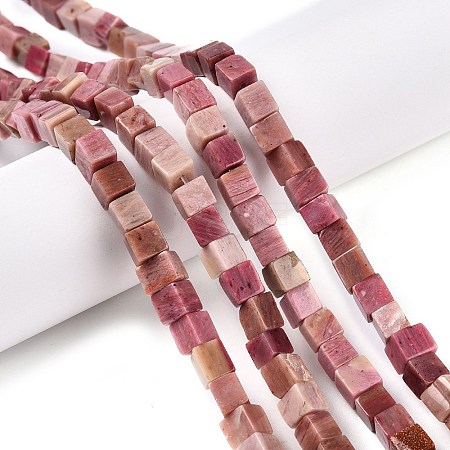 Natural Rhodonite Beads Strands G-T139-6x6-03-1