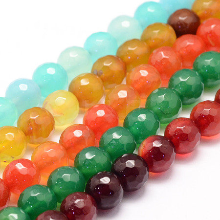 Natural Agate Bead Strands G-K155-A-6mm-FM-1