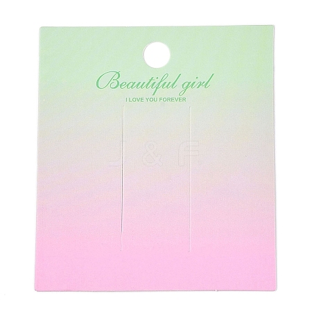 Gradient Color Rectangle Paper Hair Clip Display Cards with Hanging Hole CDIS-T004-19C-1