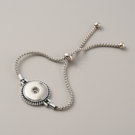Alloy Interchangeable Snap Link Slider Bracelet Settings with Box Chains BJEW-WH0014-005D-1