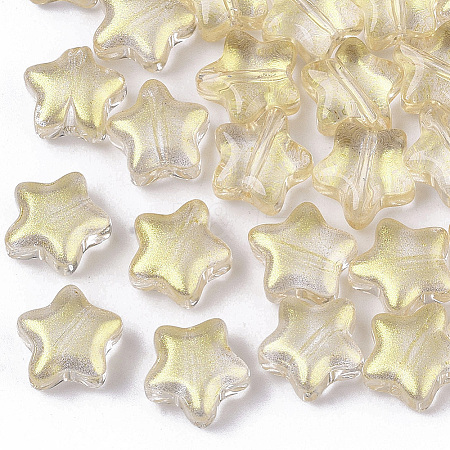 Transparent Spray Painted Glass Beads X1-GLAA-N035-01-D01-1