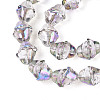 Electroplate Transparent Glass Beads Strands X1-EGLA-N020-03I-3