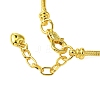 Brass Round Snake Chains Bracelets for Women BJEW-D041-02G-3