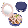 Round PU Leather & Plastic Jewelry Set Storage Box CON-TAC0014-06C-2