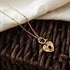 304 Stainless Steel Dyed Black Synthetic Turquoise Pendant Necklaces for Women WGB4F0A-01-1