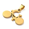 PVD Vacuum Plating 304 Stainless Steel Pendants STAS-D087-07G-2