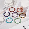 7Pcs 7 Style Natural & Synthetic Mixed Stone Stretch Bracelets Set with Lampwork Evil Eye Beaded BJEW-JB08771-3