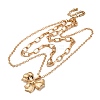 Alloy 2 Layer Bowknot Pendant Necklaces for Women NJEW-U013-01G-01-2