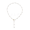 304 Stainless Steel and ABS Imitation Pearl Chain Necklaces NJEW-JN05266-2