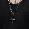 Vintage Alloy Gothic Cross Pendant Necklaces for Unisex WG72B7C-01-2