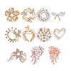 10Pcs 10 Styles Alloy Rhinestone Brooches JEWB-PH0001-39-6
