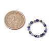 Natural Sodalite Beaded Stretch Rings RJEW-JR00867-01-3